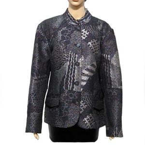 VINTAGE CHICO'S FESTIVE SHIMMER LIGHTWEIGHT JACKET SIZE 3